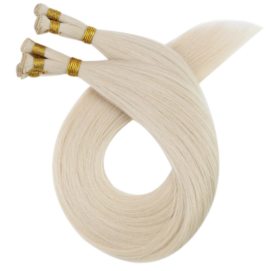 hand-tied hair extensions,human hair extensions,moresoo hair,blonde hair extensions