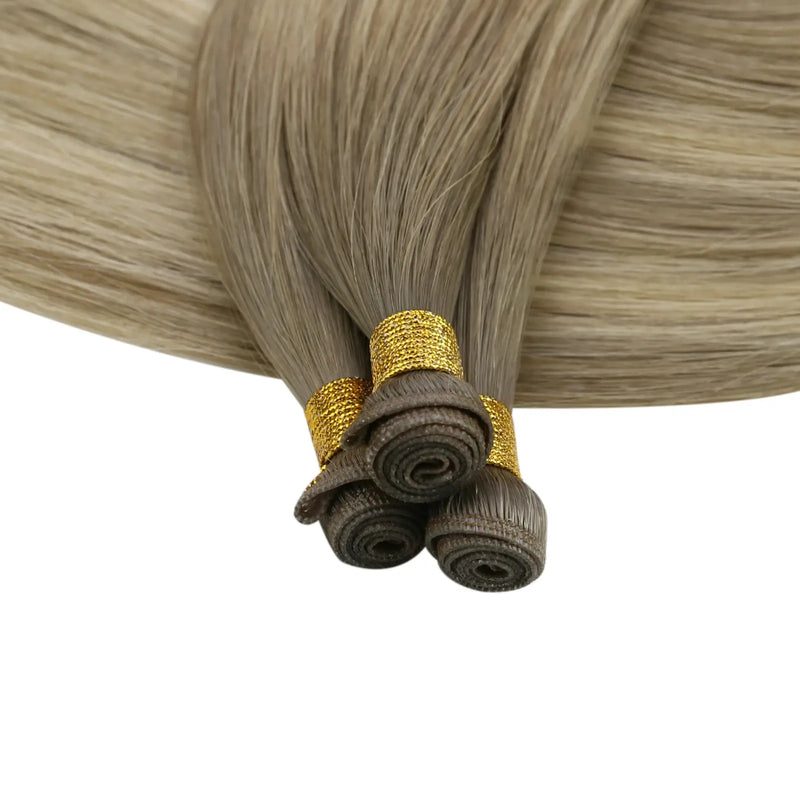 Load image into Gallery viewer, [New Color] Moresoo Virgin Invisible Genius Weft Brazilian Human Hair Bundles Balayage Blonde (#8/8/613)
