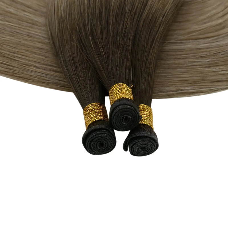 Load image into Gallery viewer, [New]Moresoo Virgin Invisible Genius Weft Brazilian Human Hair Bundles Brown (#R2/DXB/18)
