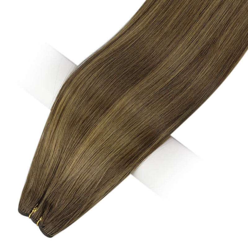 Load image into Gallery viewer, 20inch straight brown sew in hair weft-hair extensions length-professional hair extensions-diy hair extensions-natural hair extensions-hair extensions on very short hair-hair extensions human hair
