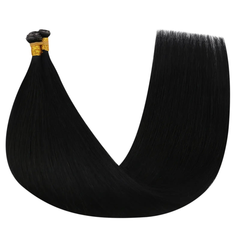 Load image into Gallery viewer, [New]Moresoo Virgin Invisible Genius Weft Hair Extensions Human Hair Bundles Jet Black (#1)
