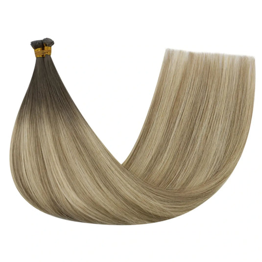 [New Color] Moresoo Virgin Invisible Genius Weft Hair Extensions Human Hair Bundles Ombre Brown (