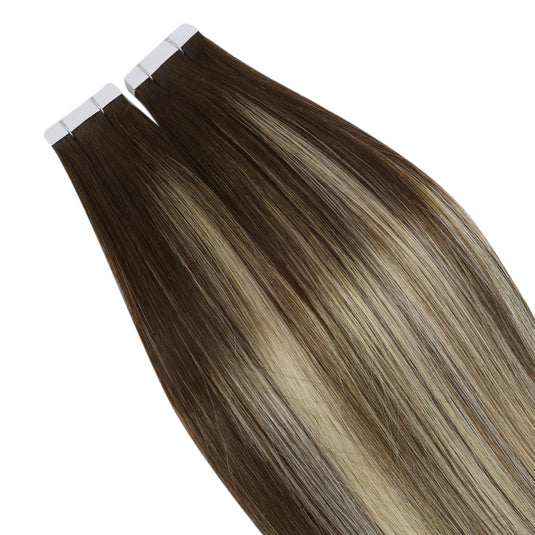 Moresoo Virgin Tape In Hair Extensions 100% Brazilian Human Hair (