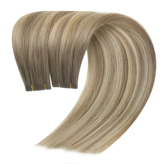 [New]Moresoo Virgin Injection Tape in Human Hair Extensions Balayage Brown Blonde(