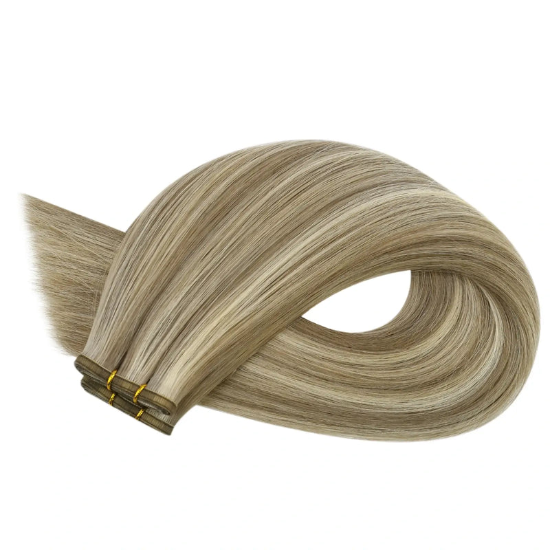 Load image into Gallery viewer, Moresoo Virgin Hair Weft  Sew In Flat Weft Human Hair Extensions Highlight Blonde (#P8/60)
