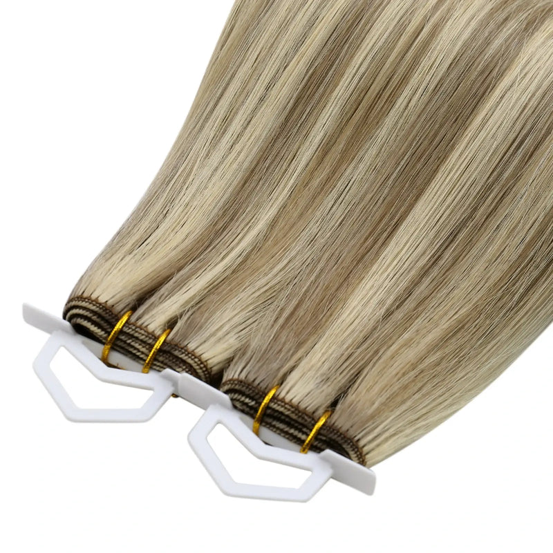 Load image into Gallery viewer, Moresoo Hair Weft Virgin Sew In Human Straight Hair Extensions Highlight Blonde Hair (#P8/60)
