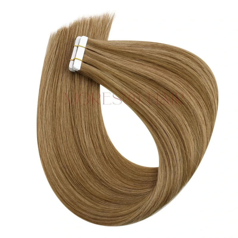 Load image into Gallery viewer, [New]Moresoo Virgin Tape In Hair Extensions 100% Brazilian Human Highlight Hair (#P6/10)
