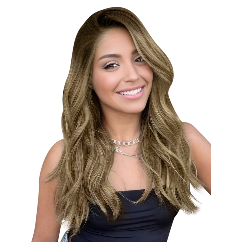 Load image into Gallery viewer, #4-8-27-4 ombre brown-best hair extensions-weft hair extensions-hair extension-how much are hair extensions-thin hair extensions before and after-virgin hair-hair extension lengths-real hair extensions-hair extension-hair weft-sew in weft hair extensions
