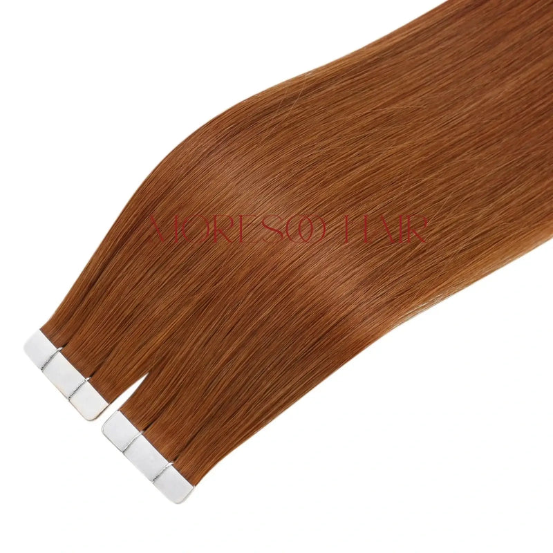 Load image into Gallery viewer, [New]Moresoo Virgin Tape In Hair Extensions 100% Brazilian Human Copper Hair (#33)
