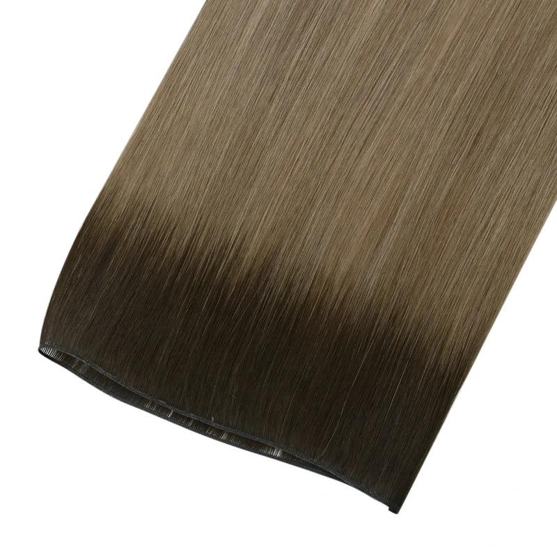 Load image into Gallery viewer, [New]Moresoo Virgin Invisible Genius Weft Brazilian Human Hair Bundles Brown (#R2/DXB/18)
