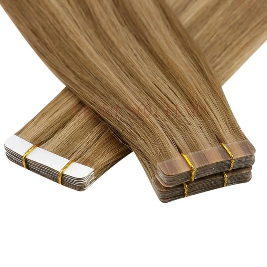 【New Color】Moresoo Virgin Tape In Hair Extensions 100% Brazilian Human Highlight Hair (