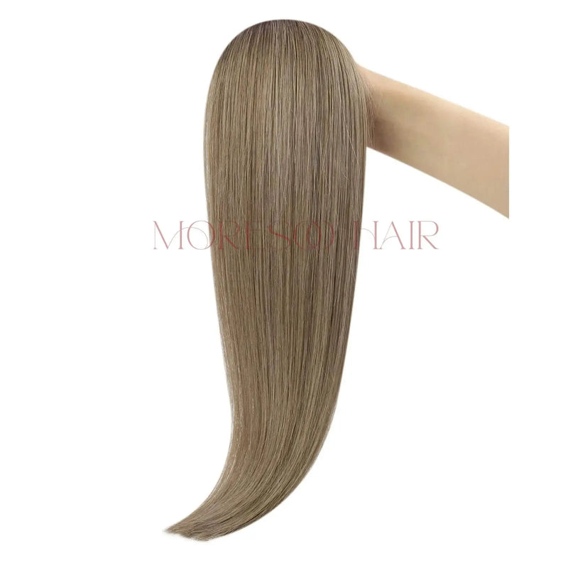 Load image into Gallery viewer, [New]Moresoo Virgin Tape In Hair Extensions 100% Brazilian Human Balayage Brown Hair (#R2/DXB/18)
