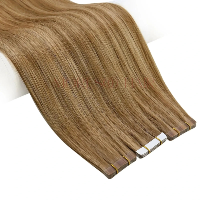 Load image into Gallery viewer, [New]Moresoo Virgin Tape In Hair Extensions 100% Brazilian Human Highlight Hair (#P6/10)
