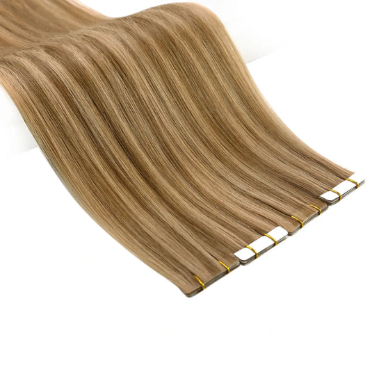 [New]Moresoo Virgin Injection Tape in Human Hair Extensions Brown Blonde (