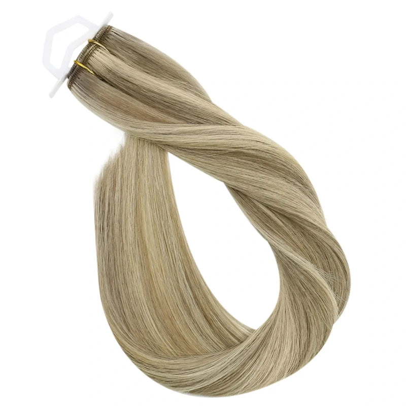 Load image into Gallery viewer, Moresoo Hair Weft Virgin Sew In Human Straight Hair Extensions Highlight Blonde Hair (#P8/60)
