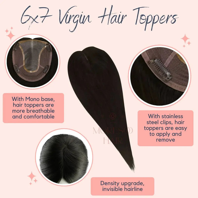 Load image into Gallery viewer, clip on hair topper natural hair toppers hair topper human hair toppers for thinning hair hair crown topper female hair topper for thinning crown hair toppers for thin hair







