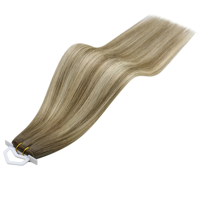 Load image into Gallery viewer, Moresoo Hair Weft Virgin Sew In Human Straight Hair Extensions Balayage Blonde Hair (#8/8/613)
