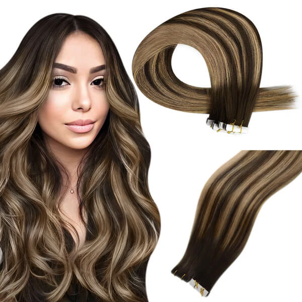 Load image into Gallery viewer, tape in hair extensions-best tape in hair extensions-human hair tape in extensions-hair extensions tape in-tape in extensions human hair
