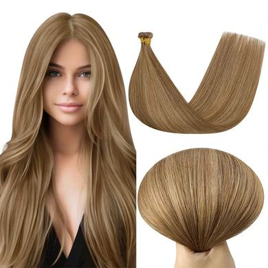 Moresoo Virgin Invisible Genius Weft Brazilian Human Hair Bundles Chestnut Brown(#P6/10)