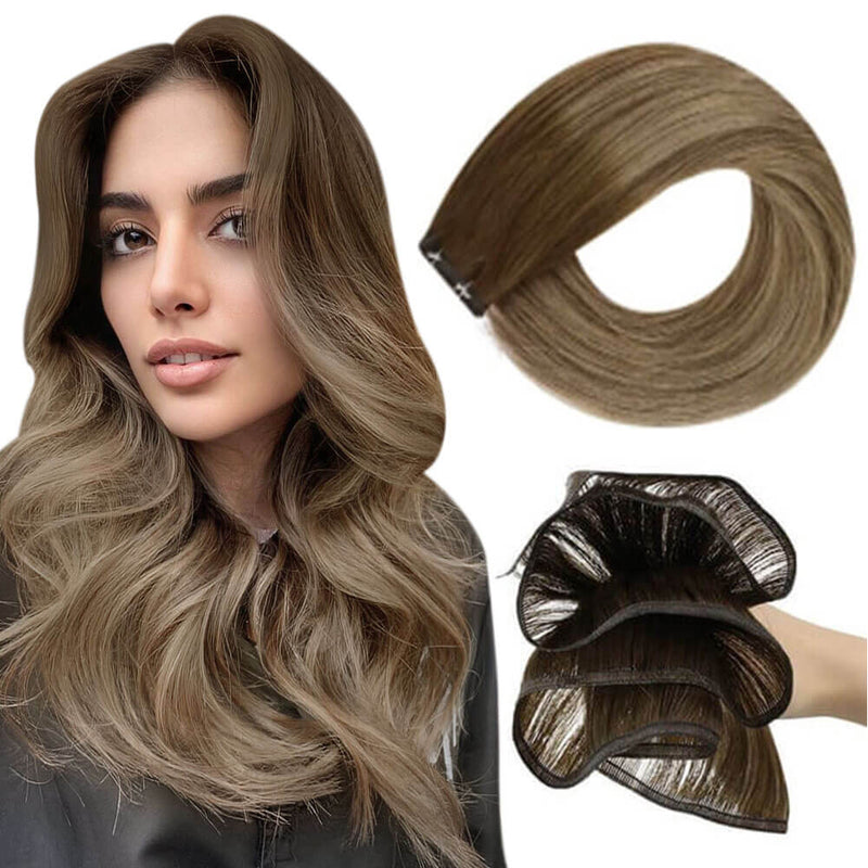 Load image into Gallery viewer, brown hair weft human bundles balayage on brown hair-brown hair balayage-balayage on dark brown hair-blonde balayage on brown hair-balayage hair brown
