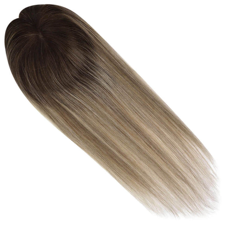 Load image into Gallery viewer, long hair topper straight brown
