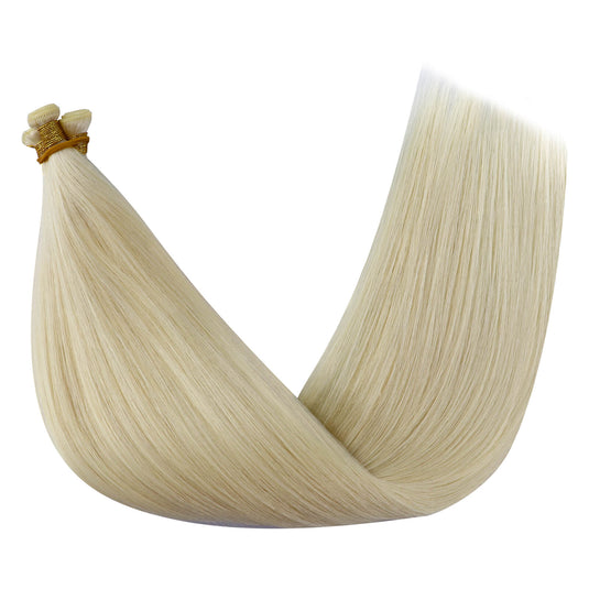 straight blonde weft bundles-straight hair-100% real human hair- virgin hair extension-white blonde hair-1000