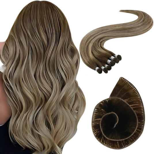 hand-made sew in hair weft，hand tied hair extensions,human hair,moresoo hair extensions,human hair