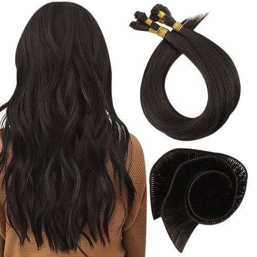 hand-made sew in hair weft，hand tied hair extensions,human hair,moresoo hair,hair weft,dark brown hair extensions