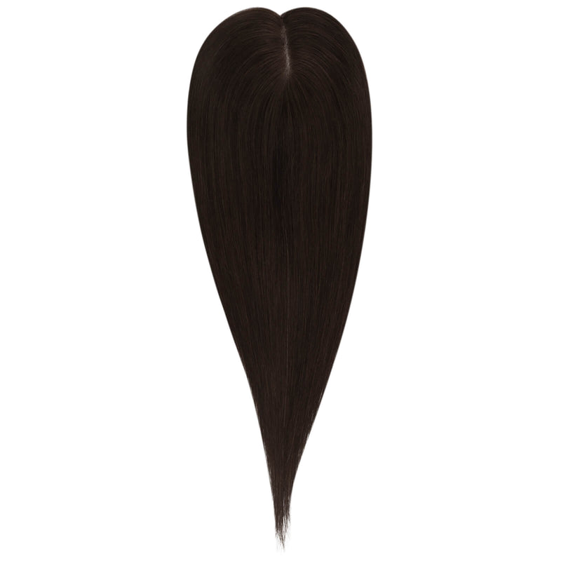 Load image into Gallery viewer, Moresoo Mono Base Hair Topper Virgin Hair Pieces Darkest Brown #2
