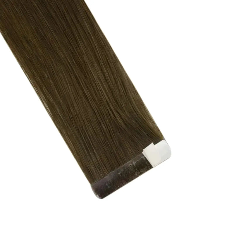 Load image into Gallery viewer, 14-inch brown tape in extensions, medium brown seamless tape in extensions, natural medium brown hair, invisible tape in for brown hair, high-quality medium brown tape in, 16-inch brown hair extensions, 18-inch tape in extensions for medium brown, smooth medium brown tape in
