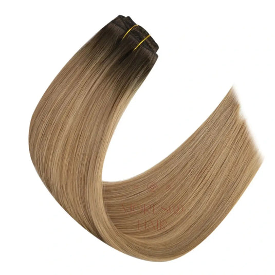 Clip in Hair Extensions Virgin Human Hair Balayage Color