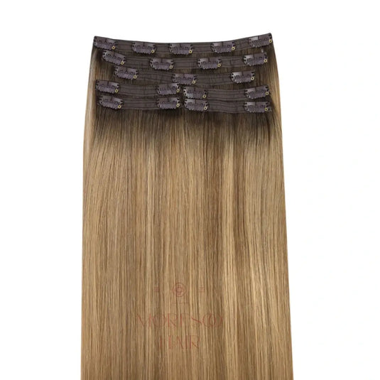 Clip in Hair Extensions Virgin Human Hair Balayage Color