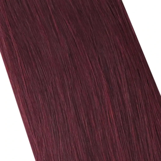 Moresoo Remy Clip In Brazilian Human Hair Extension Dark Red(