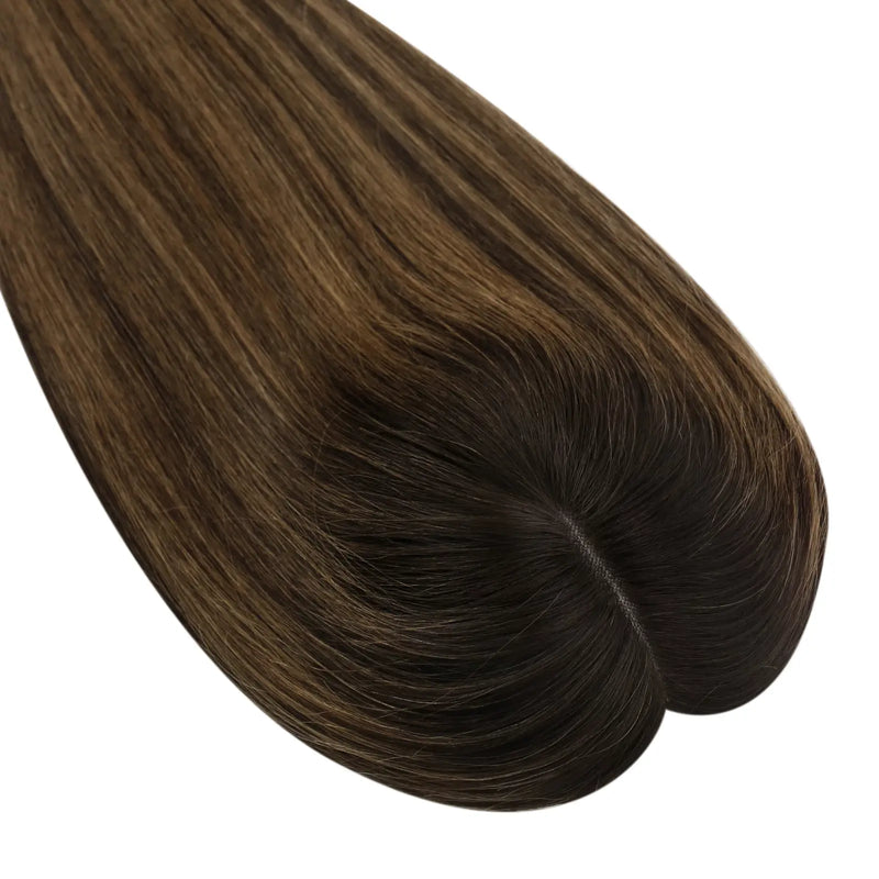 Load image into Gallery viewer, real hair topper balayage brown color
