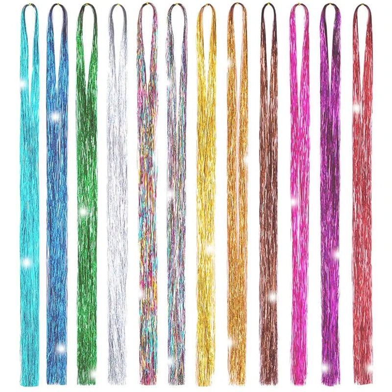 Load image into Gallery viewer, Moresoo Colorful Hair Tinsel Strands 200 Strands A Random Color
