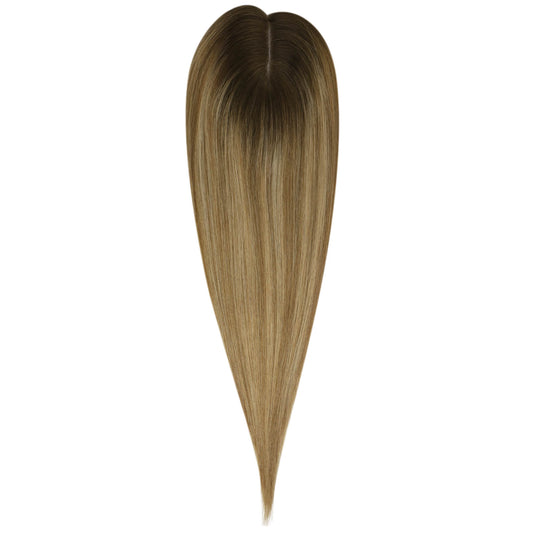 human hair topper straight brown