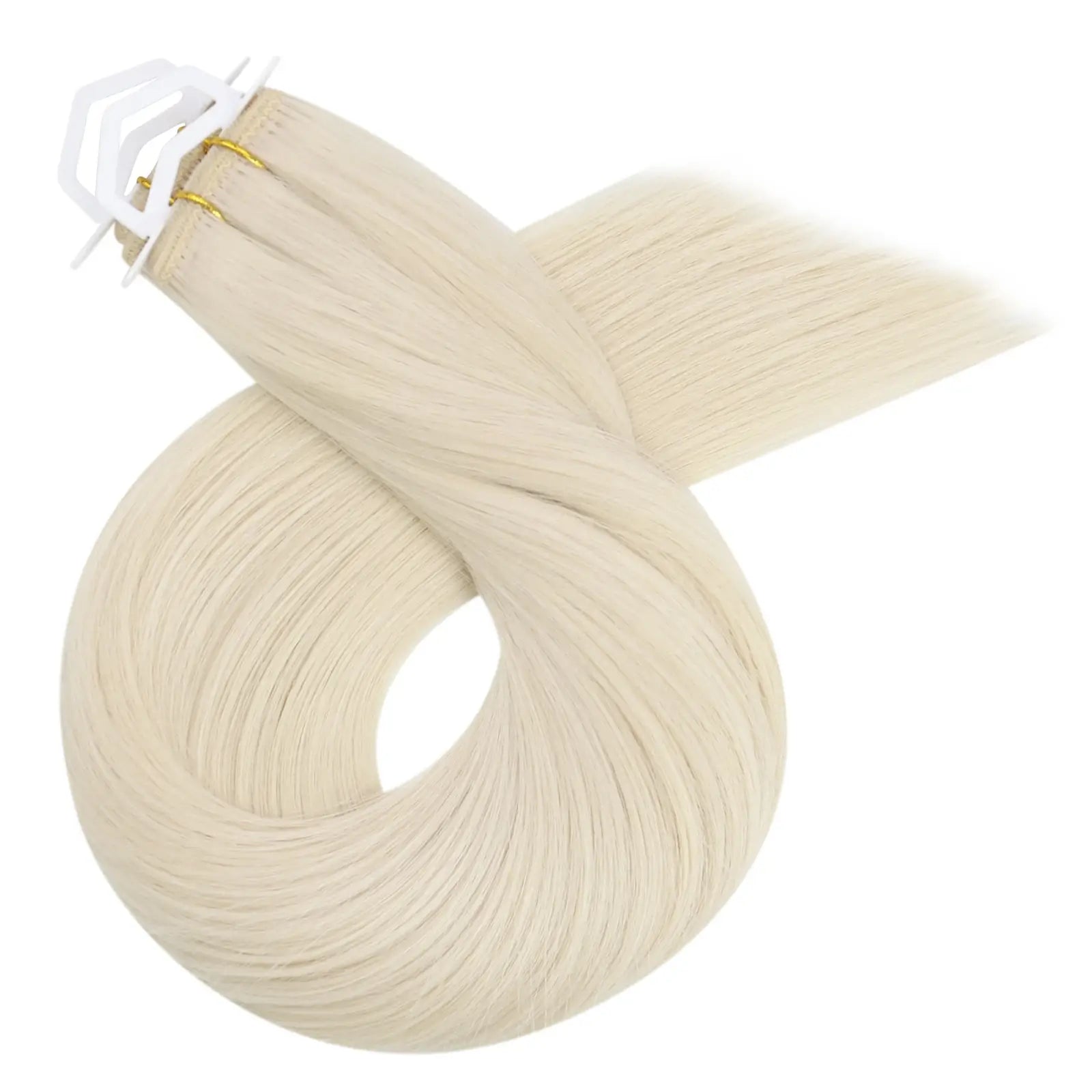 Moresoo White Blonde Virgin Bundles Weft Sew In Human Hair Wefts (#1000)