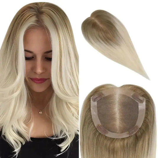 hair topper for women brown to blonde Hair