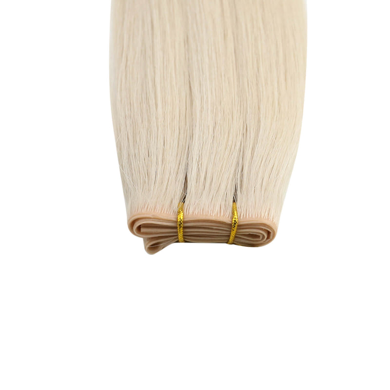 Load image into Gallery viewer, Moresoo PU Hole Flat Weft Virgin Human Hair Platinum Blonde (#60)
