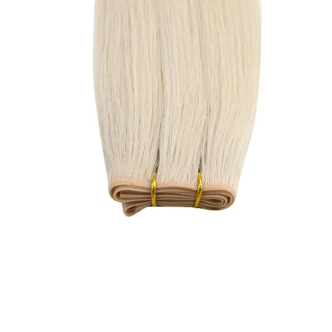 Load image into Gallery viewer, Moresoo PU Hole Flat Weft Virgin Human Hair White Blonde #1000
