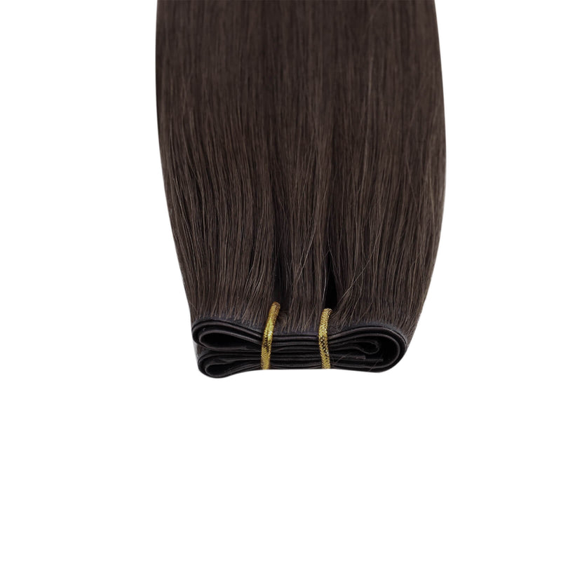 Load image into Gallery viewer, Moresoo PU Hole Flat Weft Virgin Human Hair Darkest Brown (#2)
