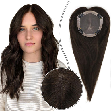 hair topper for women darkest brown real human hair