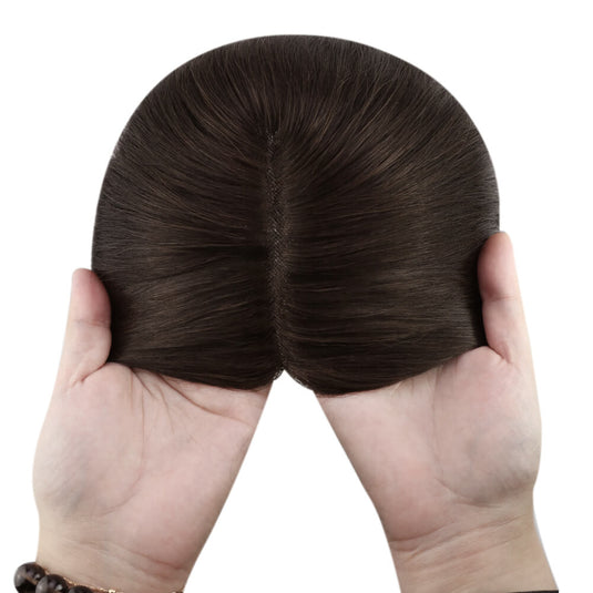 brown hair topper real human hair