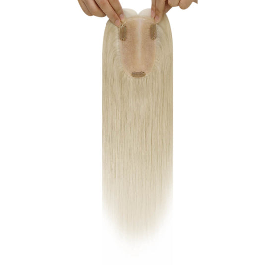 blonde human hair topper for women