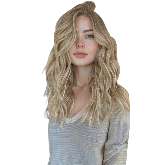 Moresoo Virgin Hand Tied Real Human Sew In Weft Blonde Balayage Hair (