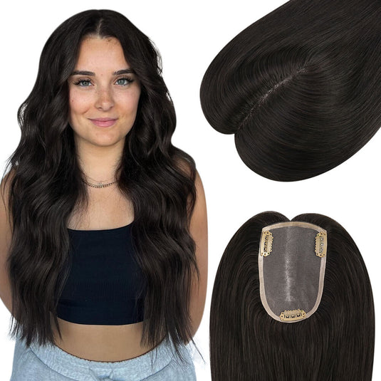 black human hair topper for women