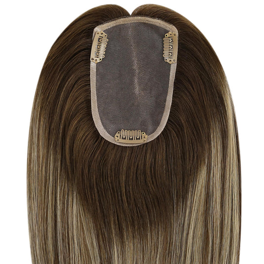 straight human hair topper