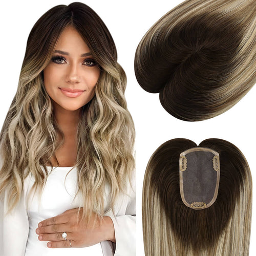 brown human hair topper