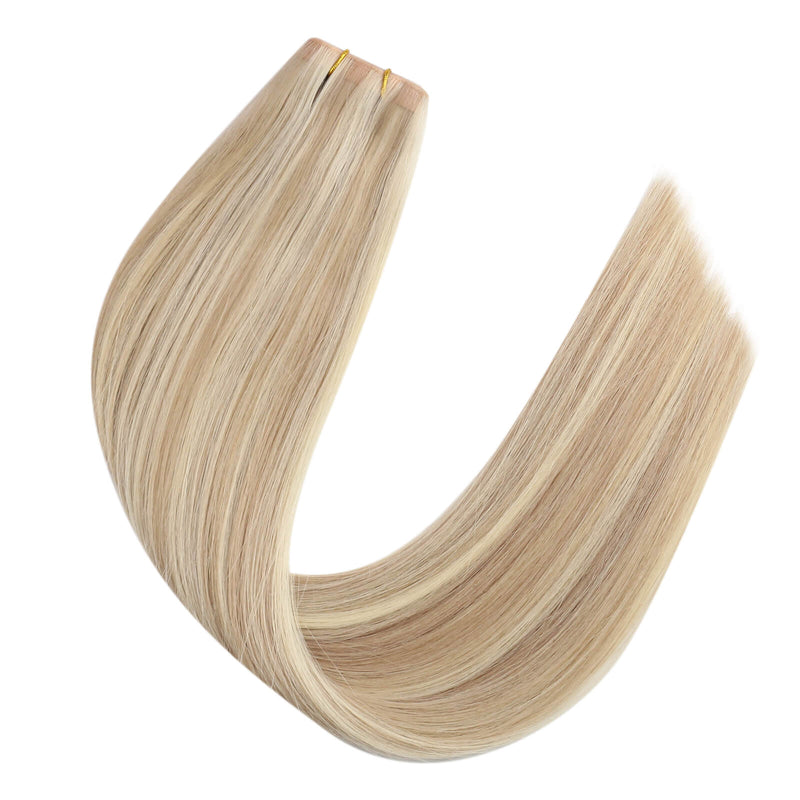 Load image into Gallery viewer, Moresoo PU Hole Flat Weft Virgin Human Hair Highlight Blonde #18/613
