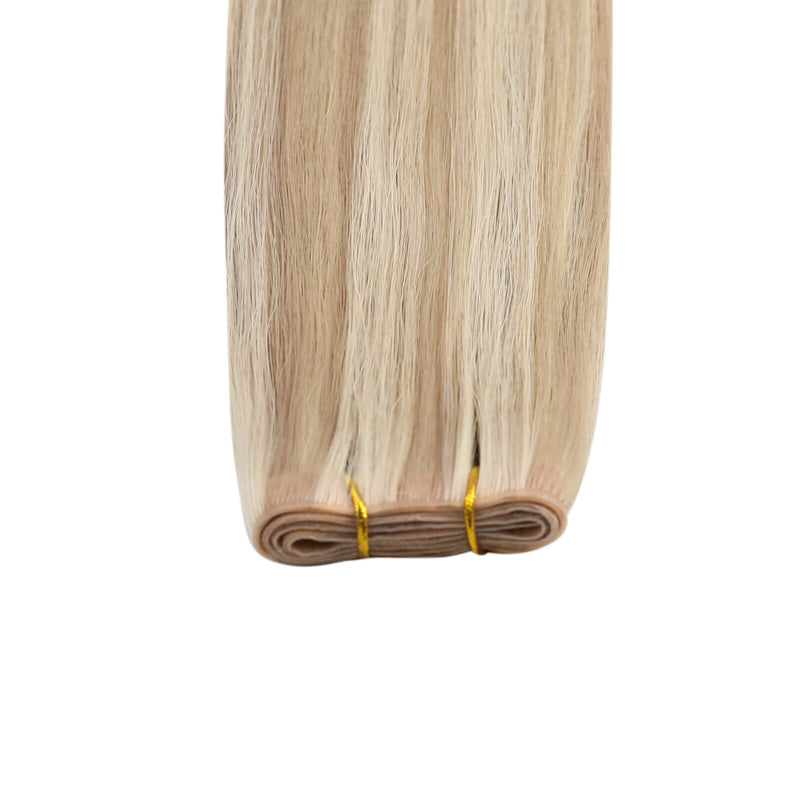 Load image into Gallery viewer, Moresoo PU Hole Flat Weft Virgin Human Hair Highlight Blonde #18/613
